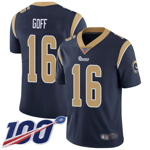 Los Angeles Rams Limited Navy Blue Men Jared Goff Home Jersey NFL Football 16 100th Season Vapor Untouchable